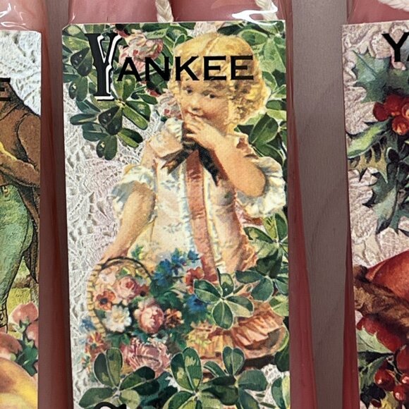 Retired Yankee Taper Candles x 4 sets 8" Sweet Briar Georgia Peach Garland Rose - Picture 6 of 16